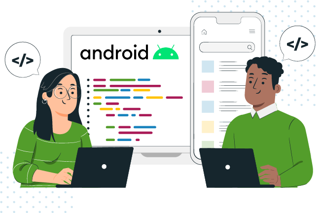 Android App Development Illustration